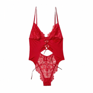 COPY - NWOT La Senza Red Lace Cut Out Bodysuit Small